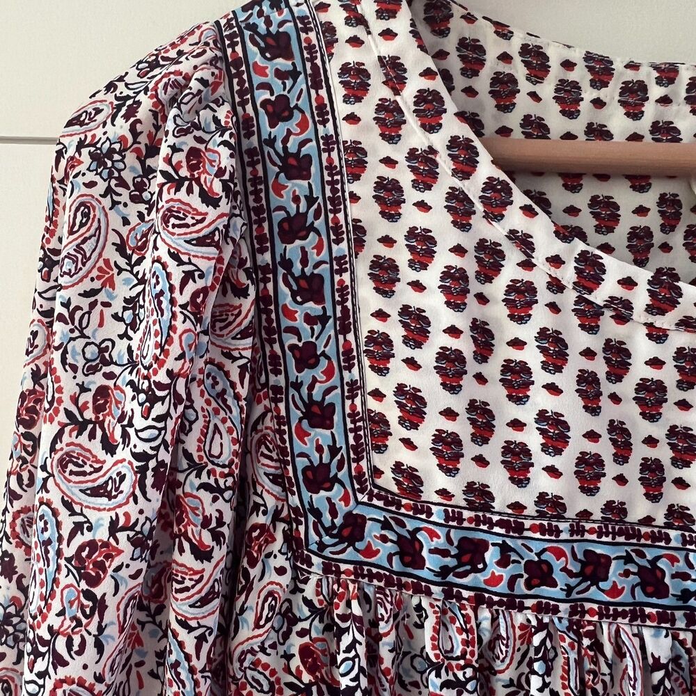 Gap Peasant Boho Blouse Top with Puff Sleeves Womens Small